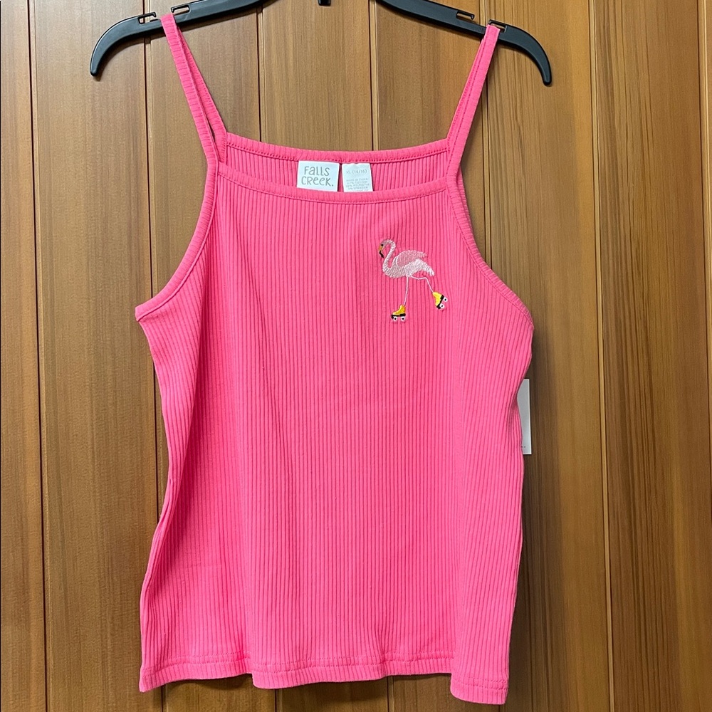 Falls Creek Girl’s Flamingo Ribbed Tank Top NWT Size XL (14-16)